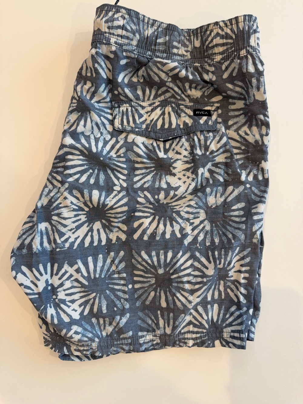 RVCA Navy and White Floral-Print Pull-On Bermudas